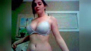 video of Cute college girl strips naked and bates