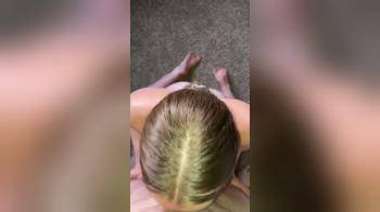 video of deepthroat cutie on her knees