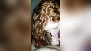 video of redhead gives a blowjob and swallows the load