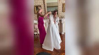 video of Sexy bride getting ready