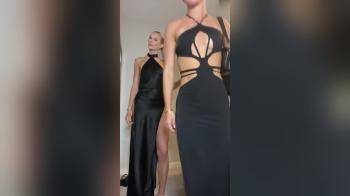 video of black dresses high slits