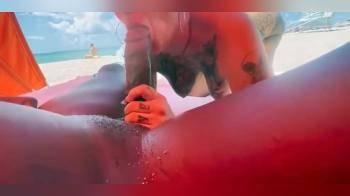 video of Shameless slutty GF sucking cock on a public beach