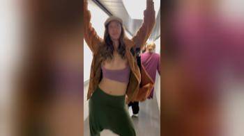 video of Almost got caught flashing before boarding the plane