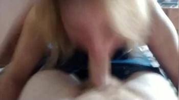 video of Hungover GF sucks and chokes on cock